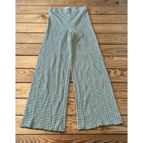 Wilfred Check Pull On Flare Leg Pants Size 2XS Women’s Green - Picture 1 of 9